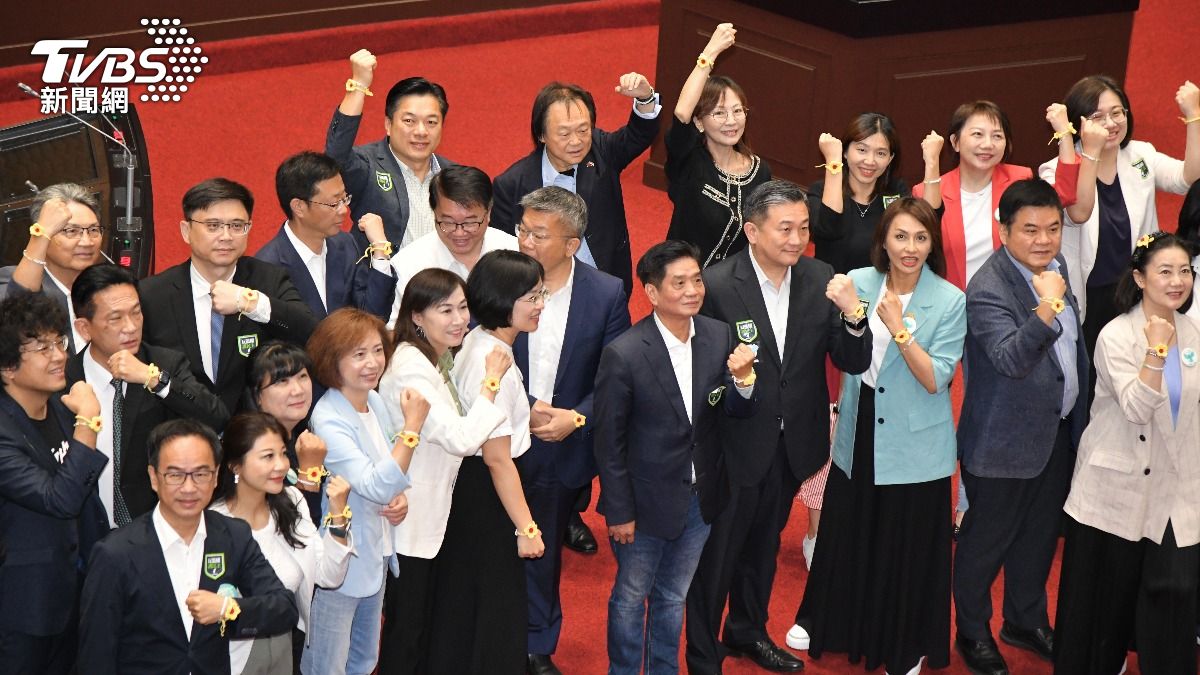 藍綠覆議戰!綠委戴黃蓮花手環 象徵「無所畏懼」