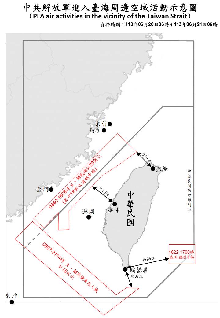 才短短1天,中共派遣36架次共機、共艦7艘次來台海周邊。(圖/國防部)