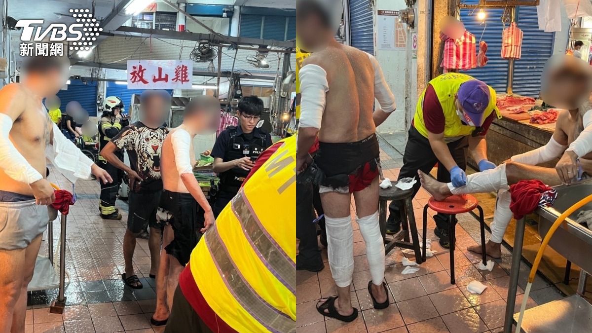 有片/機車扯斷瓦斯線!大溪市場氣爆瞬間曝 豬肉攤父子慘灼傷