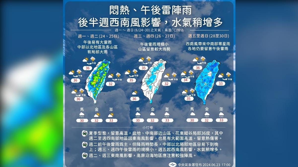 一週天氣圖。(圖/氣象署)