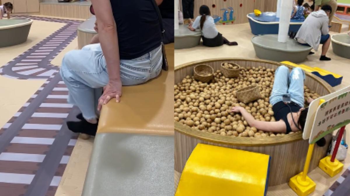 噁!桃園女拿親子館球池木球按摩腳底 家長怒轟「沒水準」