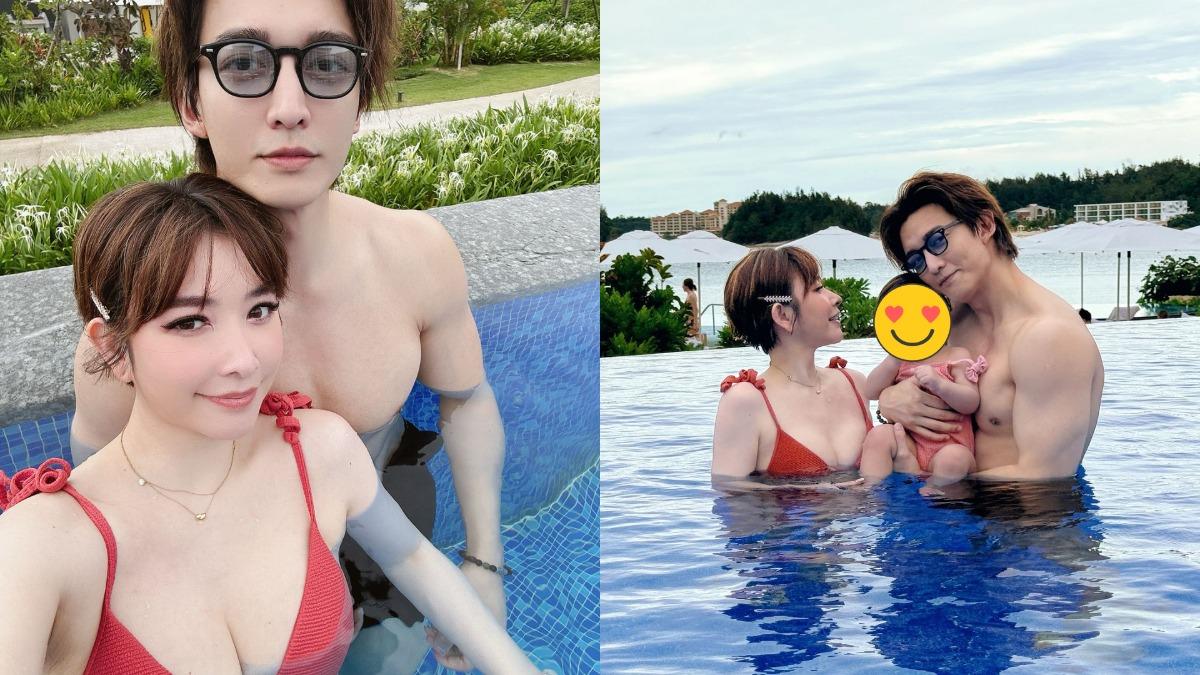 許維恩最近和王家梁帶女兒旅日避暑,許維恩還辣露渾圓北半球。(組合圖/翻攝自許維恩IG)