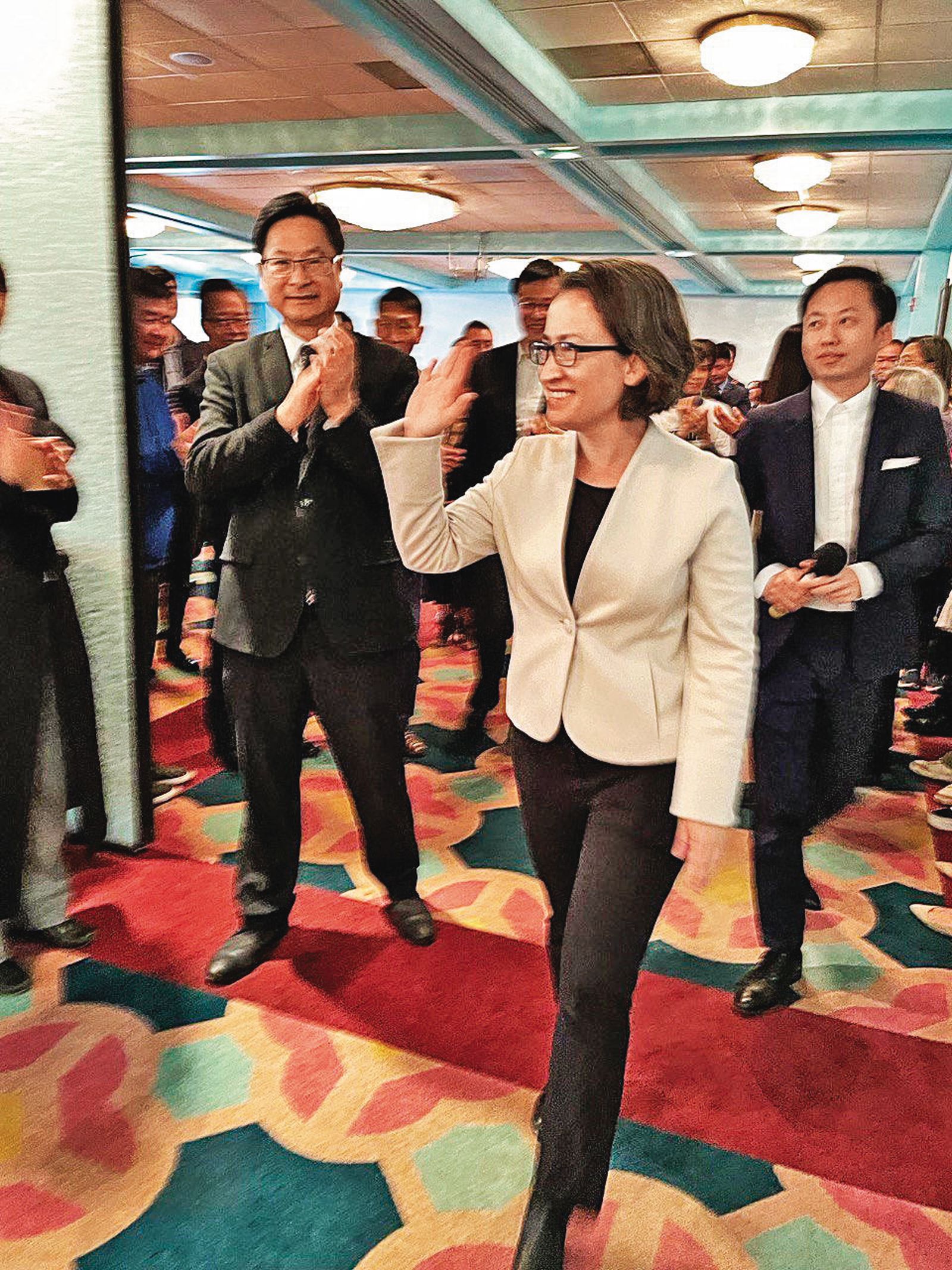 副總統蕭美琴當選後,今年3月赴美收拾行李。(圖/翻攝自Taiwan in the US臉書)