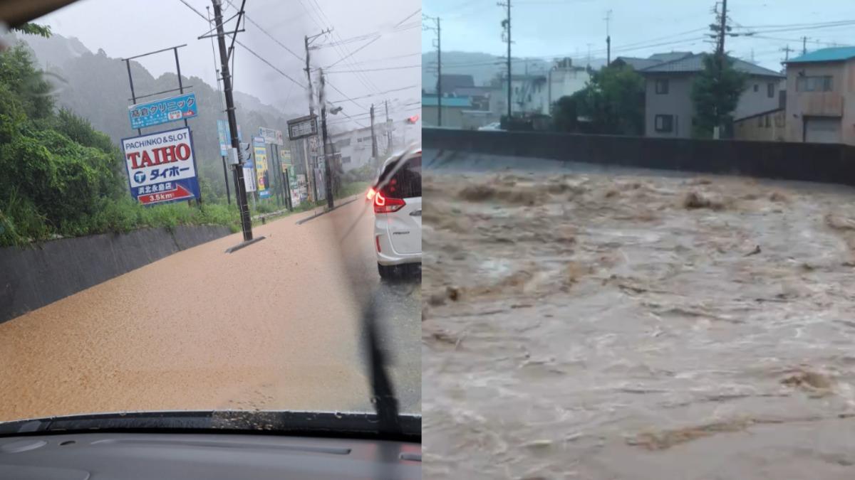 日本警報級大雨!「線狀雨帶」襲靜岡 馬路成汪洋千人收避難指示