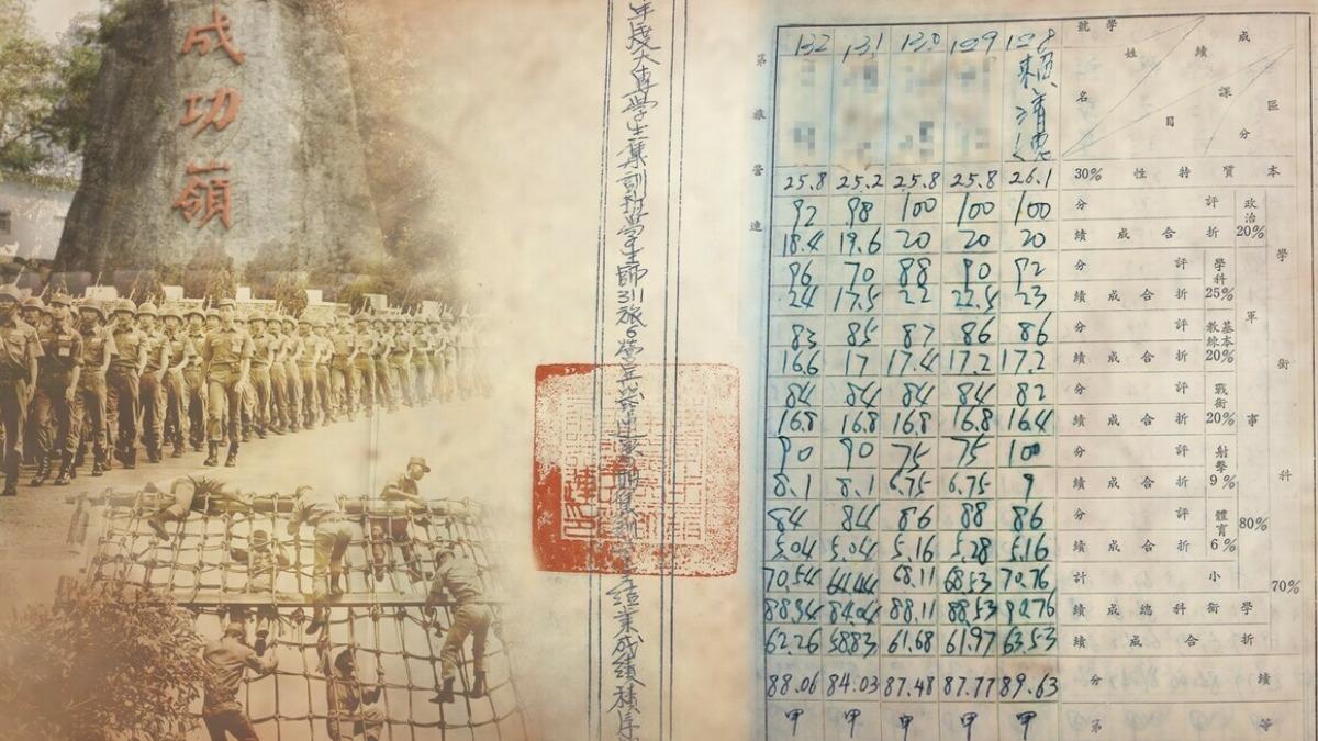 賴清德當年在成功嶺的成績單。(圖/總統府提供)