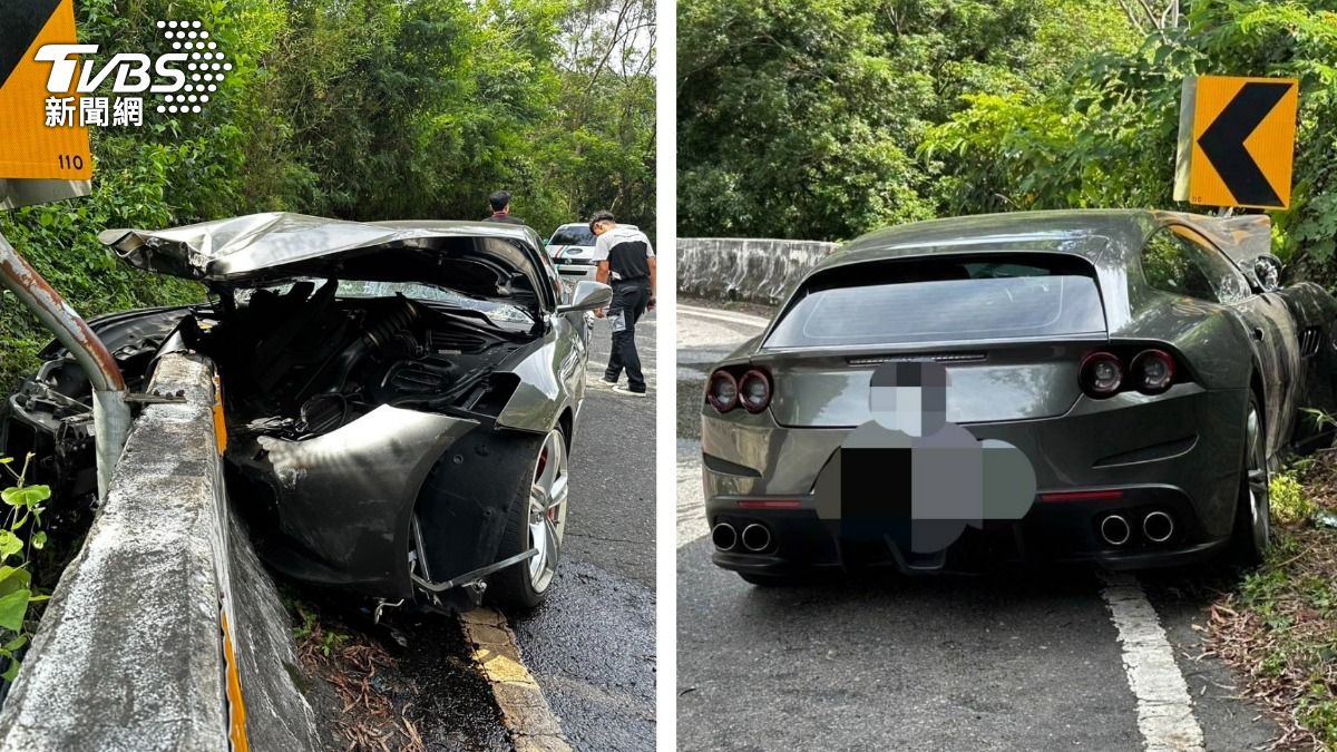 好貴車禍！1800萬法拉利撞山壁　維修費恐要600萬