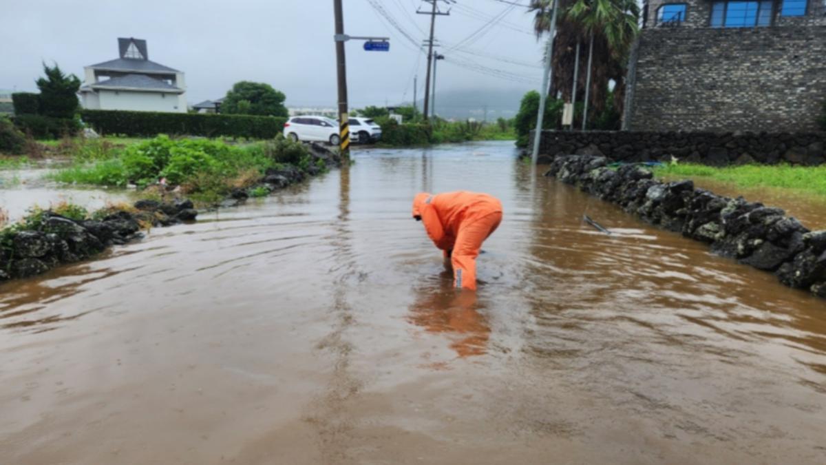 梅雨襲南韓！多地狂風暴雨千戶停電　濟州國際機場18航班停飛