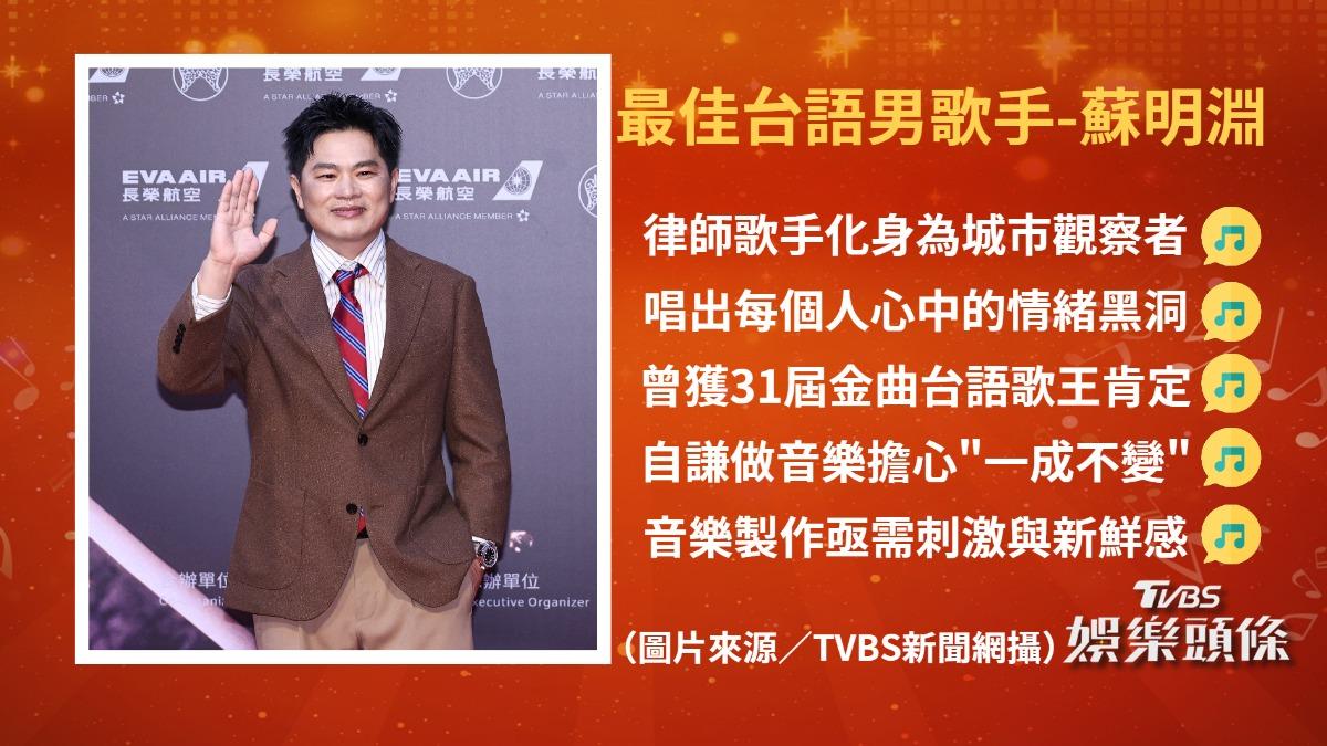 最佳台語男歌手-蘇明淵。(圖/TVBS)