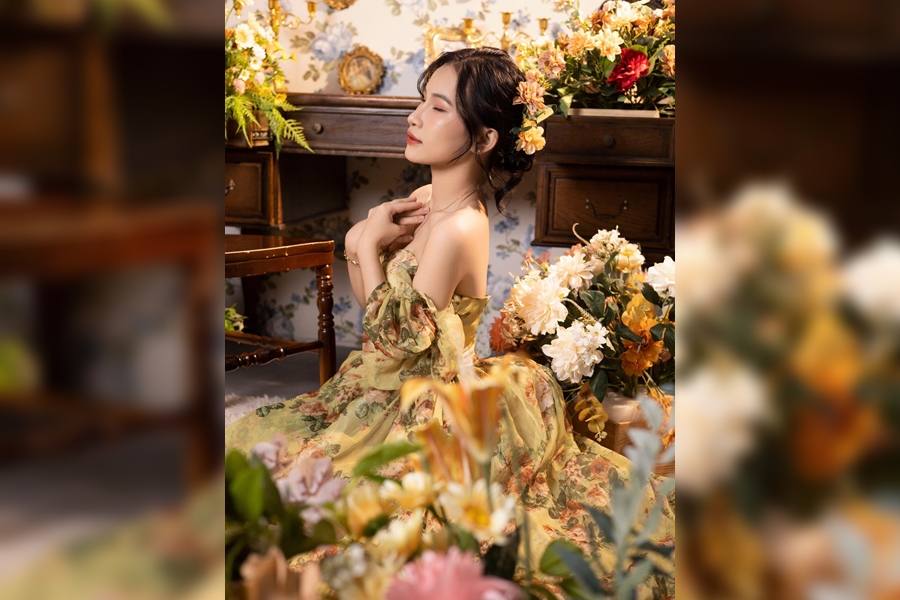陳氏錦貴曬出婚紗照。(圖/翻攝自Threads)
