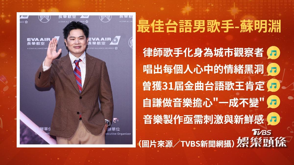 最佳台語男歌手-蘇明淵。(圖/TVBS)