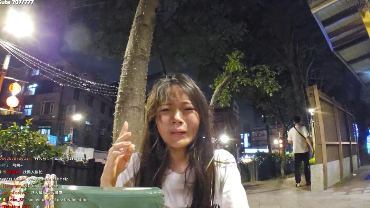 南韓女實況主「MAY五月」來台直播熱到崩潰痛哭。(圖/翻攝五月twitch)