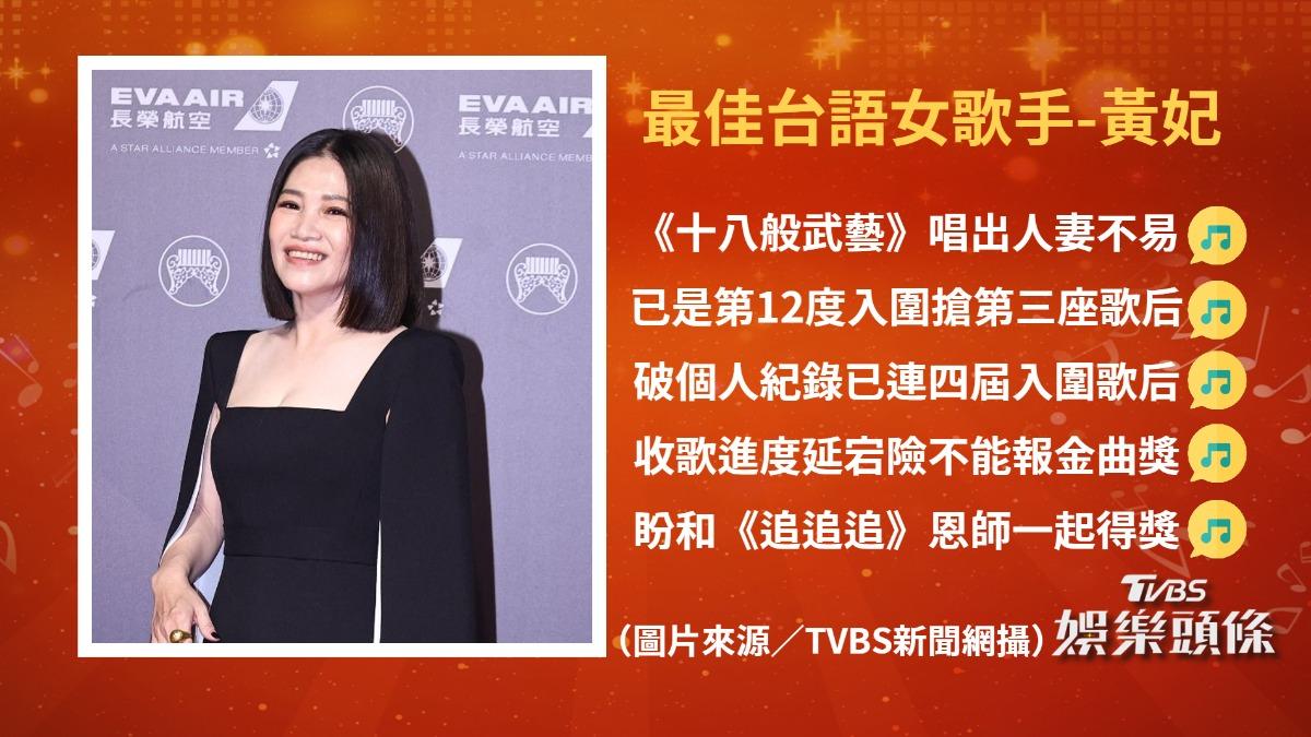 最佳台語女歌手-黃妃。(圖/TVBS)
