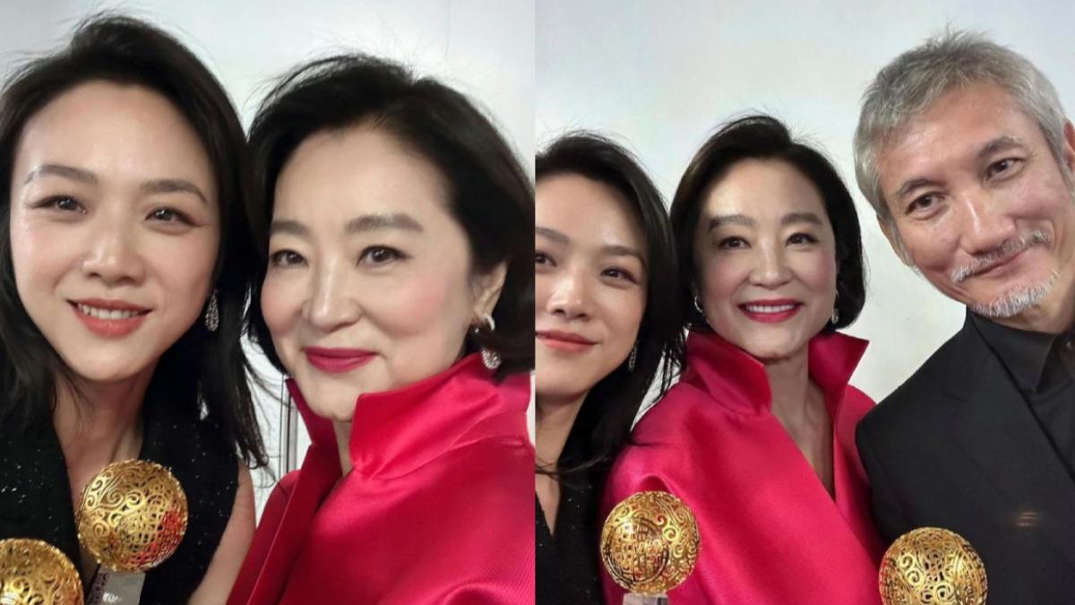 徐克也加入2人的合照。（圖／翻攝自湯唯IG）
