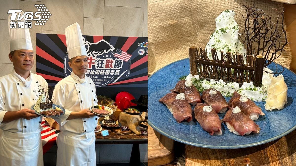 「炙燒松露菲瑞握壽司」是選擇最新引進的美國菲瑞部位薄切,肉質緊實且嫩度適中。(圖/TVBS)