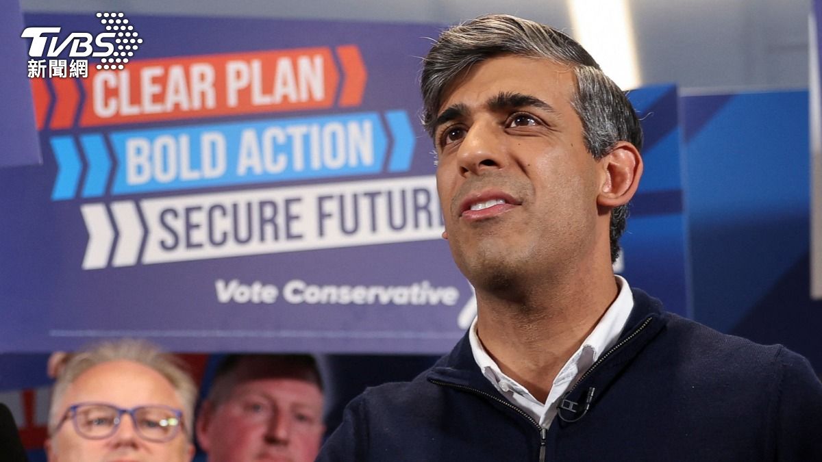英國首相蘇納克將在當地時間5日上午請辭保守黨黨魁。(圖/達志影像路透社)