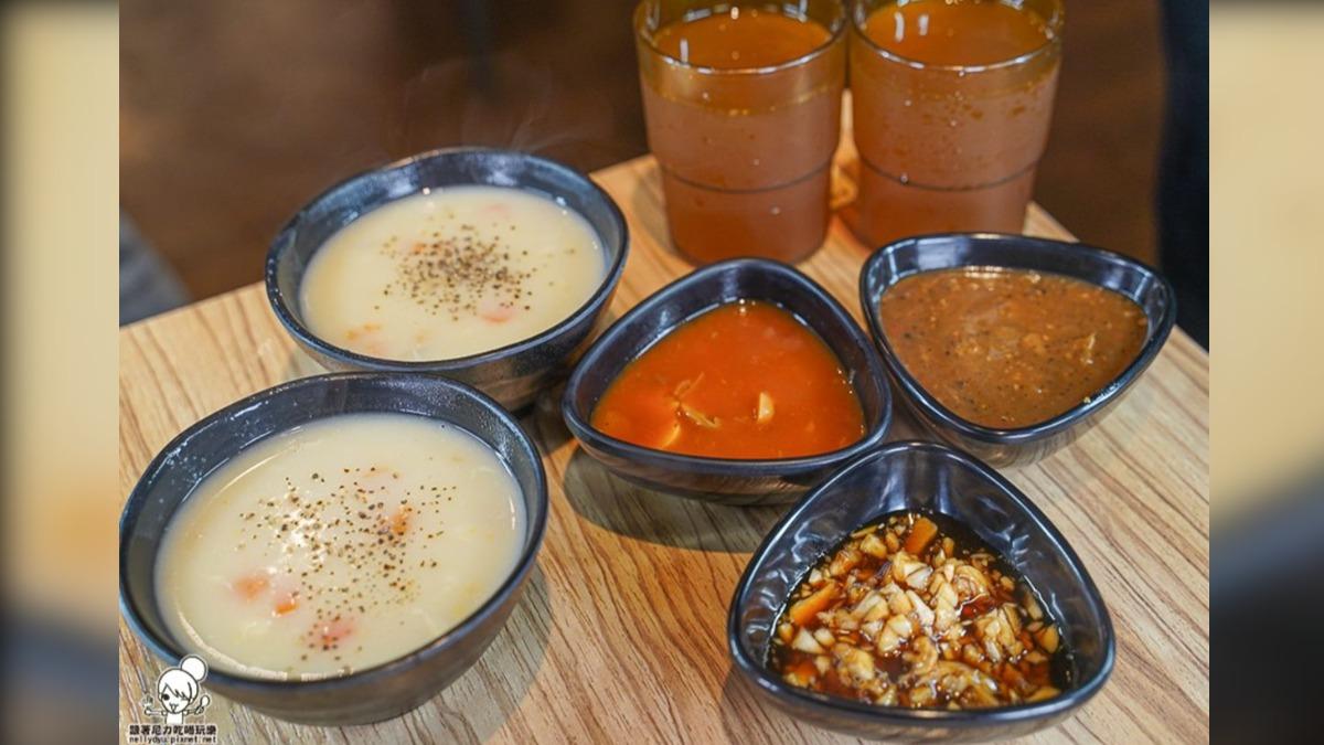來用餐還享免費濃湯、飲料無限暢飲!(圖/跟著尼力吃喝玩樂提供)