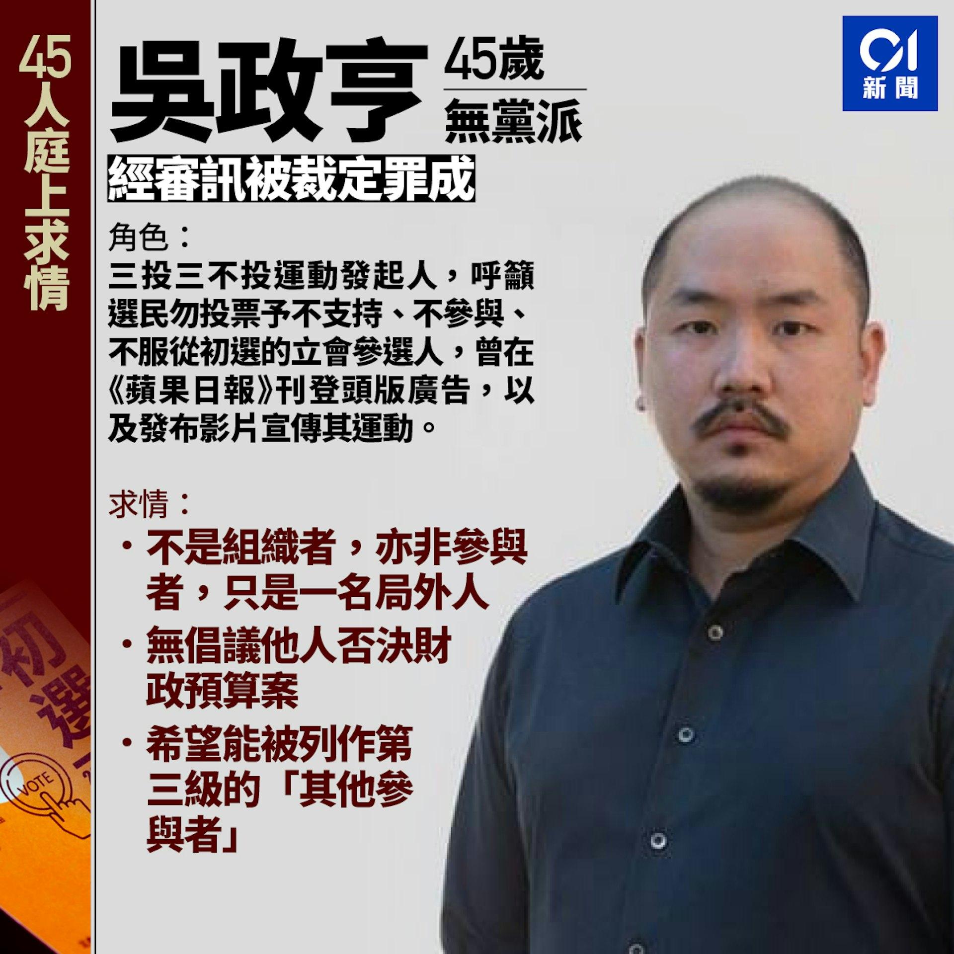 被告吳政亨。（圖／香港01）