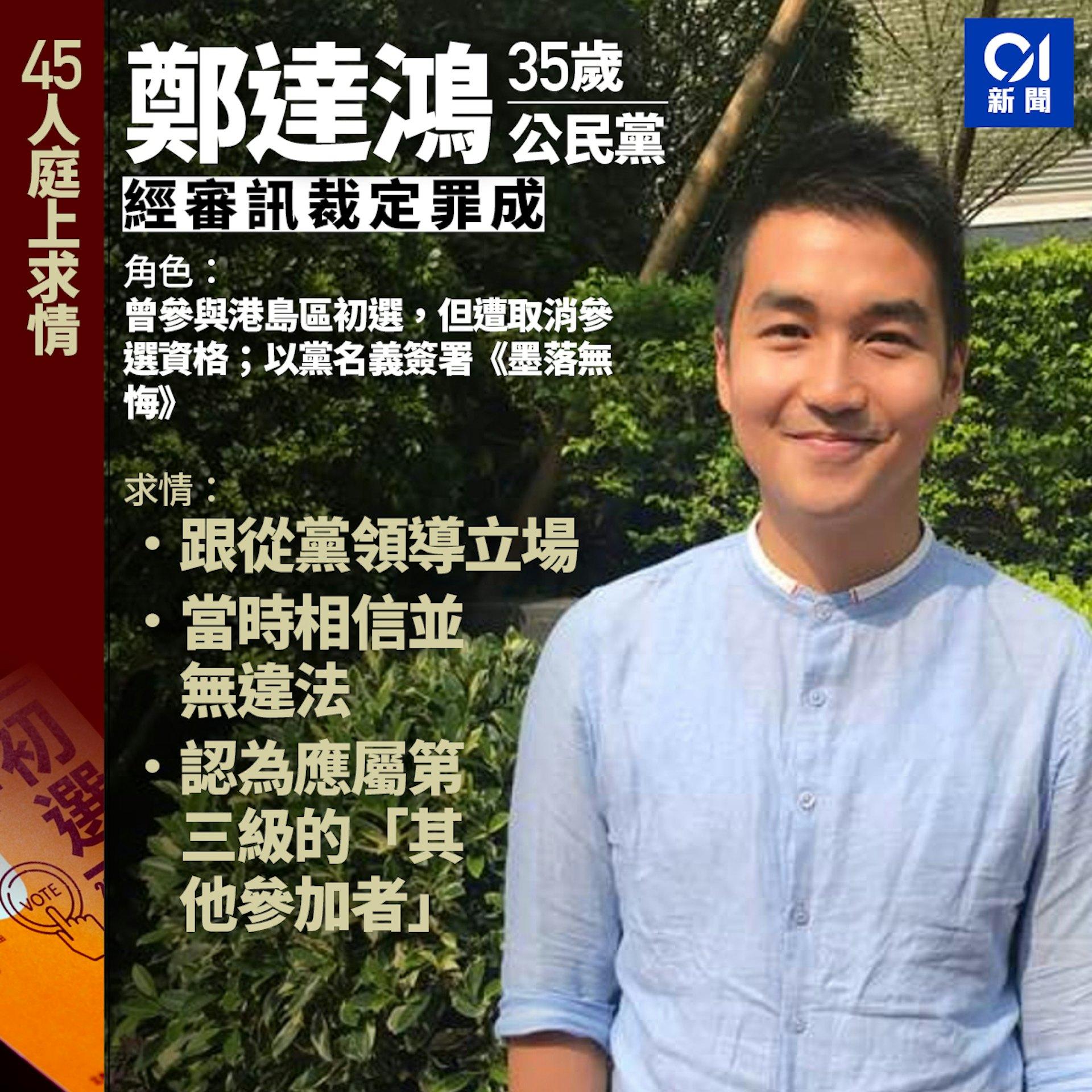 被告鄭達鴻。（圖／香港01）