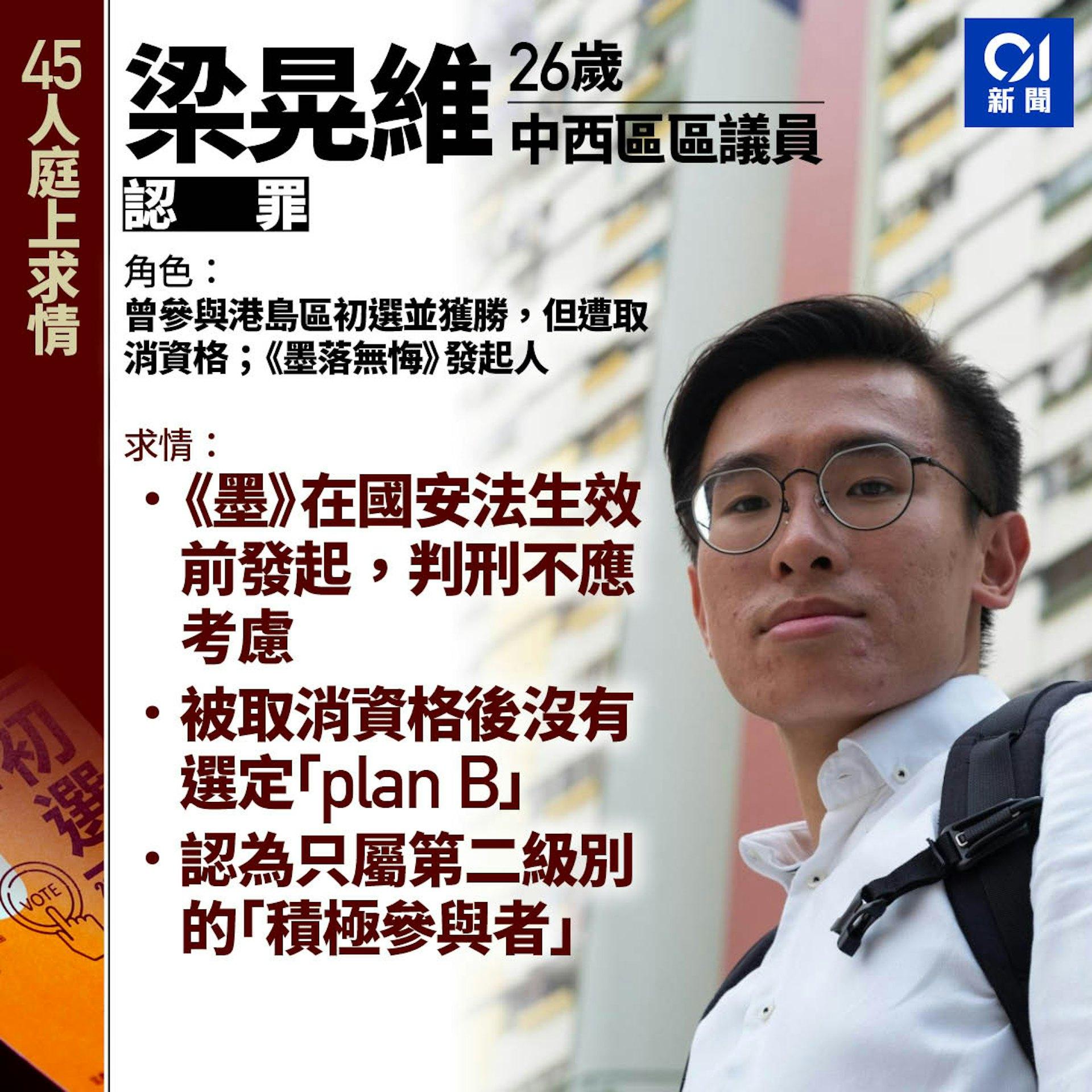 被告梁晃維。（圖／香港01）
