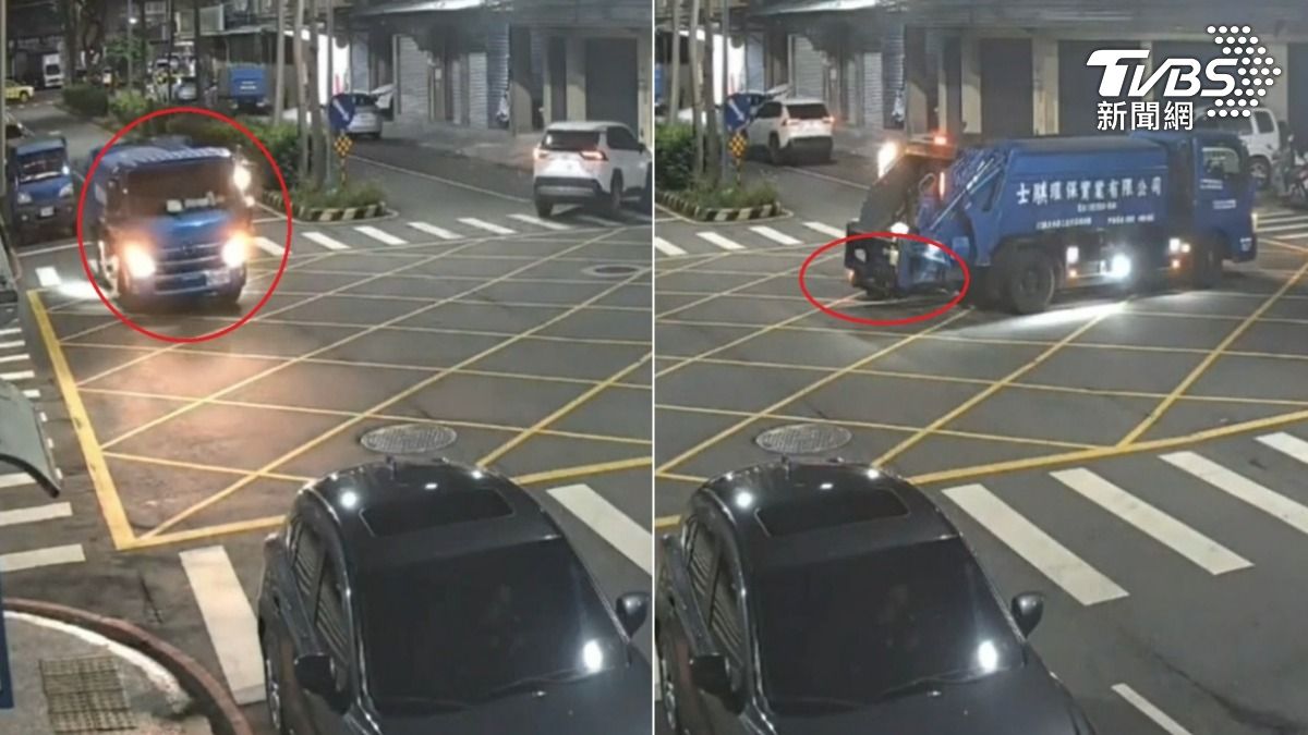 垃圾車未打方向燈迴轉 害機車攔腰撞「騎士困車底斷腿」