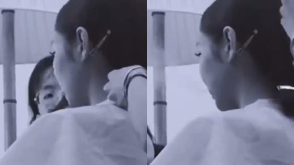 Jennie日前被抓包花絮影片中有室內抽菸的畫面。(圖/翻攝自nona15648321推特)