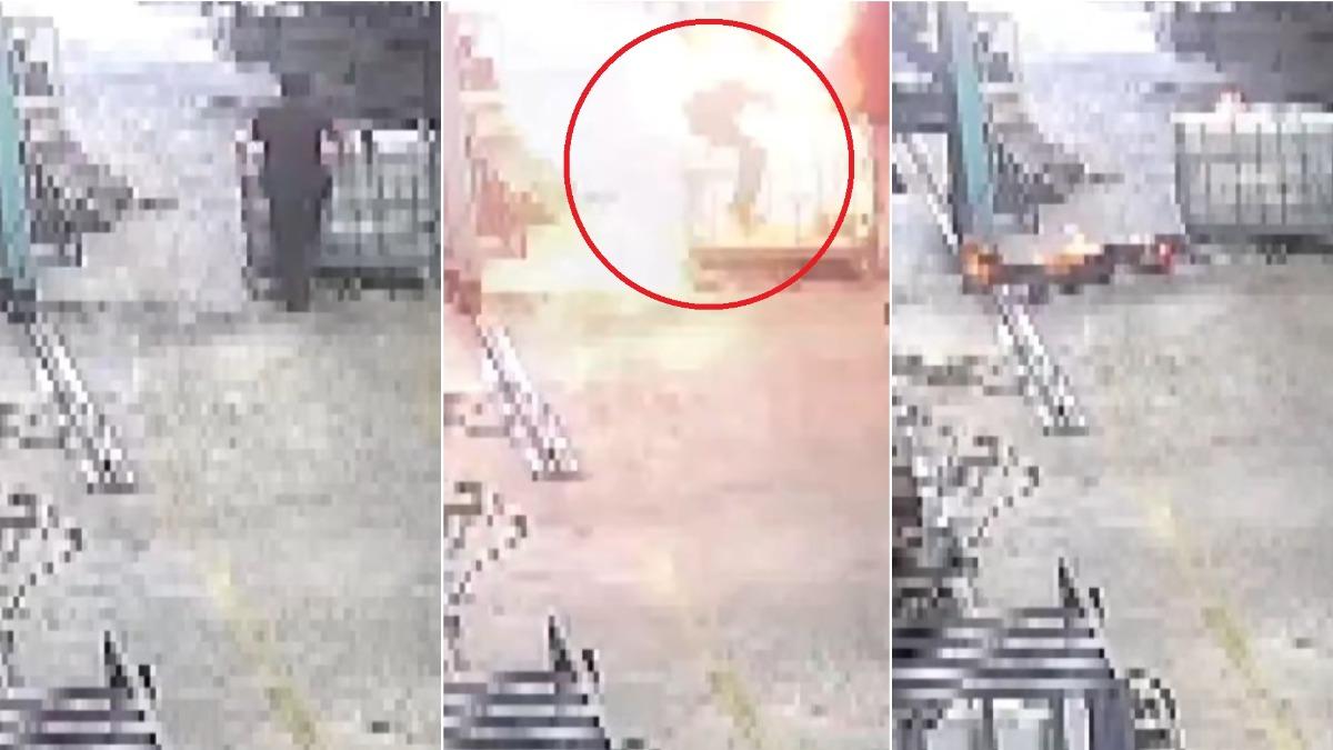 有片/操作油漆攪拌機突爆炸! 男工人「全身著火」炸飛重摔