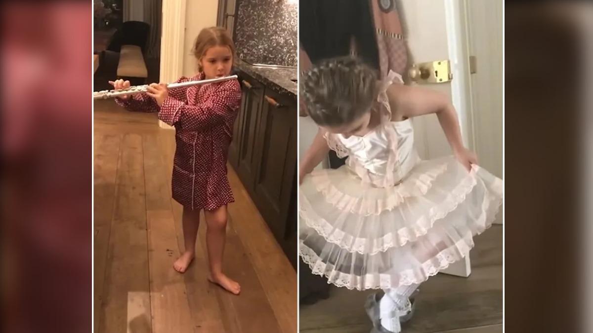 哈珀小時候學芭蕾。(圖/翻攝自Victoria Beckham IG)