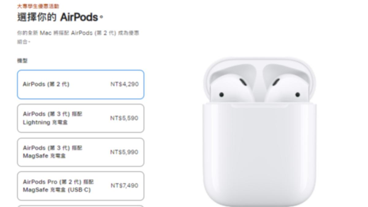 至「Apple教育商店」網頁購買指定的產品會送贈品。（圖／翻攝自Apple官網）