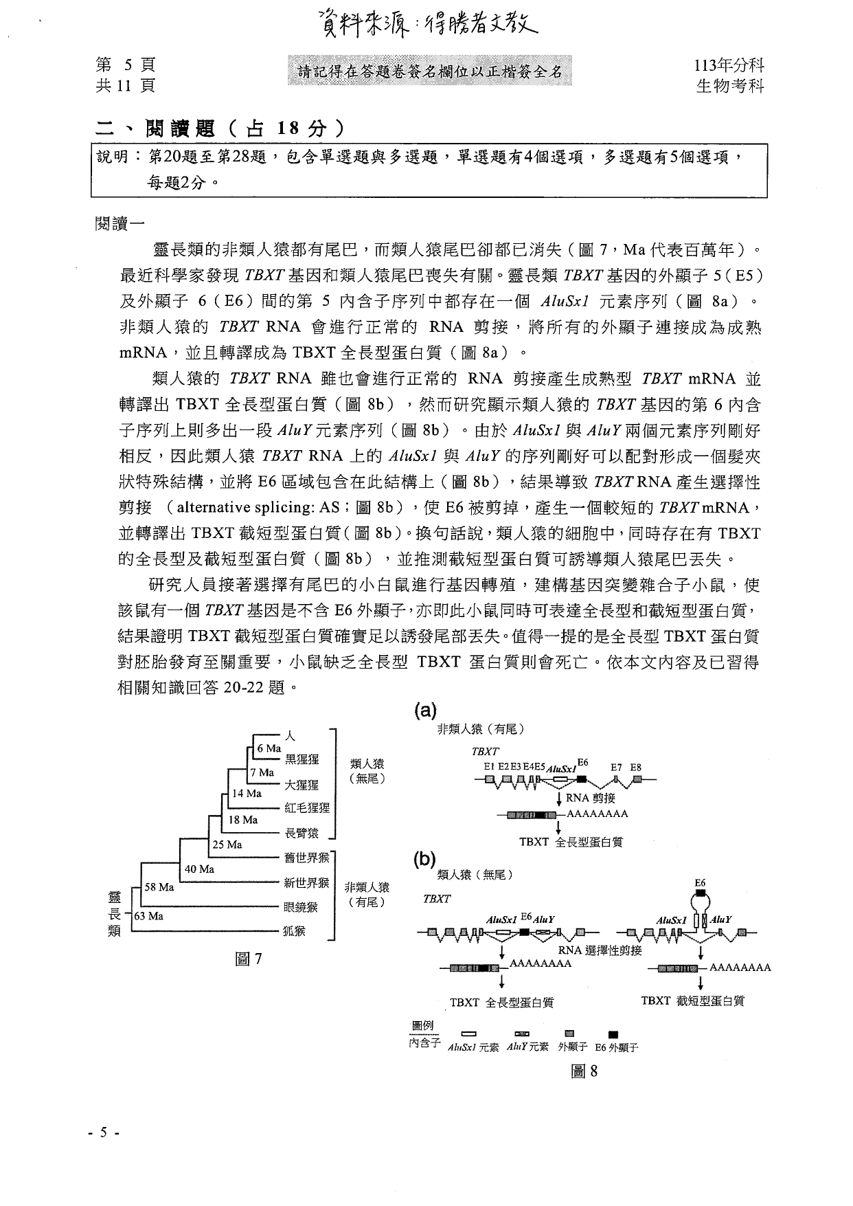 113分科測驗生物科解答。(圖/得勝者文教提供)