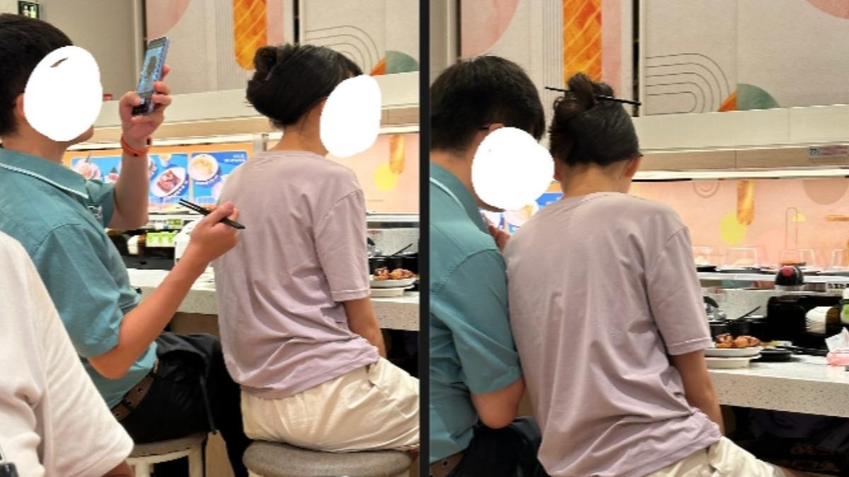 情侶吃迴轉壽司「筷子當髮髻」男友還幫拍照 業者回應了