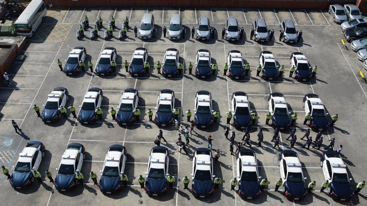 彰化縣警察局日前舉辦新購警車成軍典禮。(圖/彰化縣警察局)