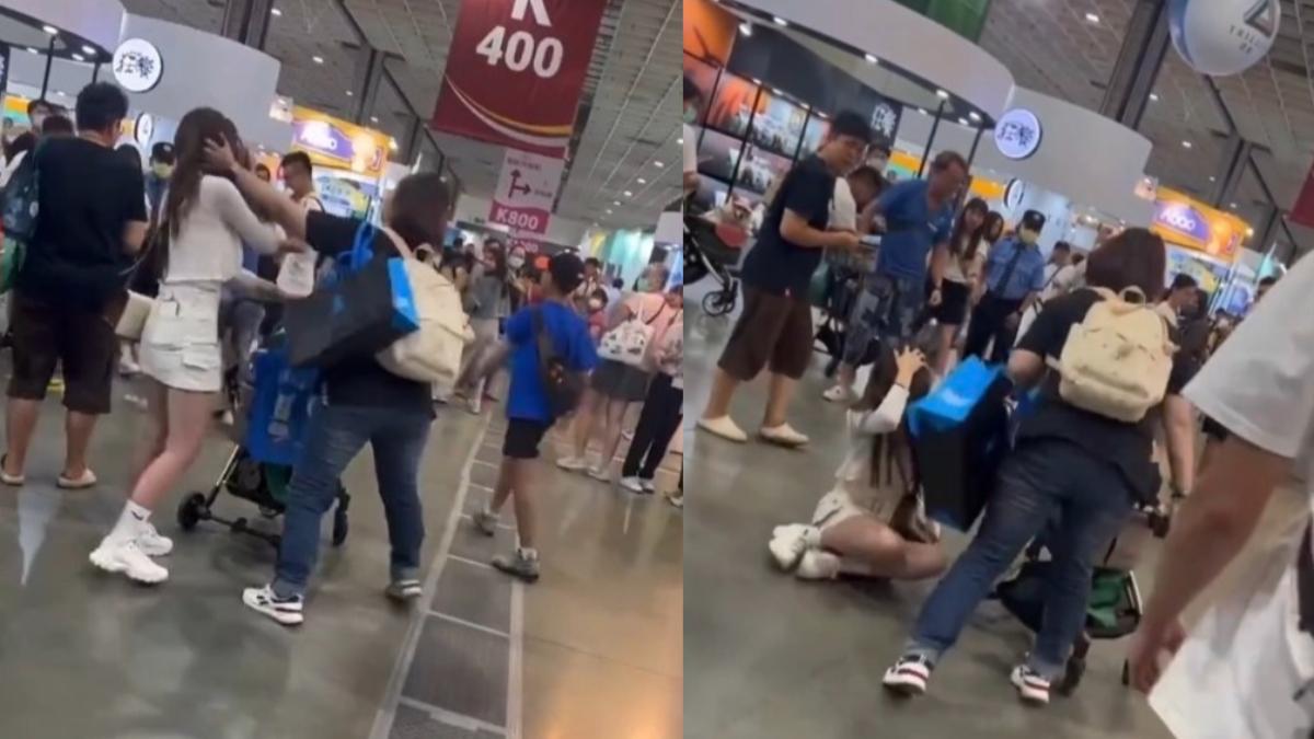 搶贈品爆衝突!短裙女「遭扯髮倒地」 動粗女:憑良心講話啊