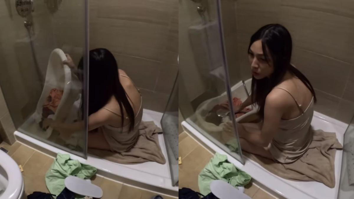 KID老婆「挺孕肚」坐地洗衣!他目睹大受衝擊 心疼自責吐心聲