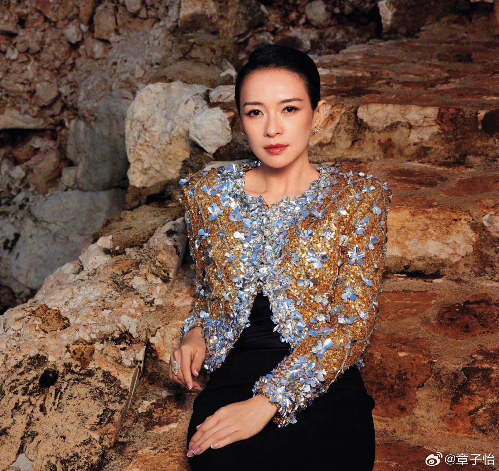 章子怡曾有一任男友是在央視當主持人的撒貝寧，包括他與後來嫁的汪峰都不太獲得章家爸媽認可。（圖／翻攝自章子怡微博）