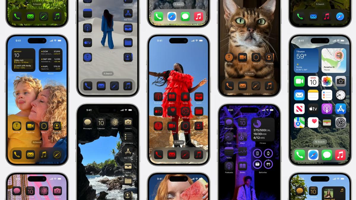 iOS 18讓用戶可以自由調整APP的圖示顏色和排列位置。（圖／翻攝自蘋果官網）