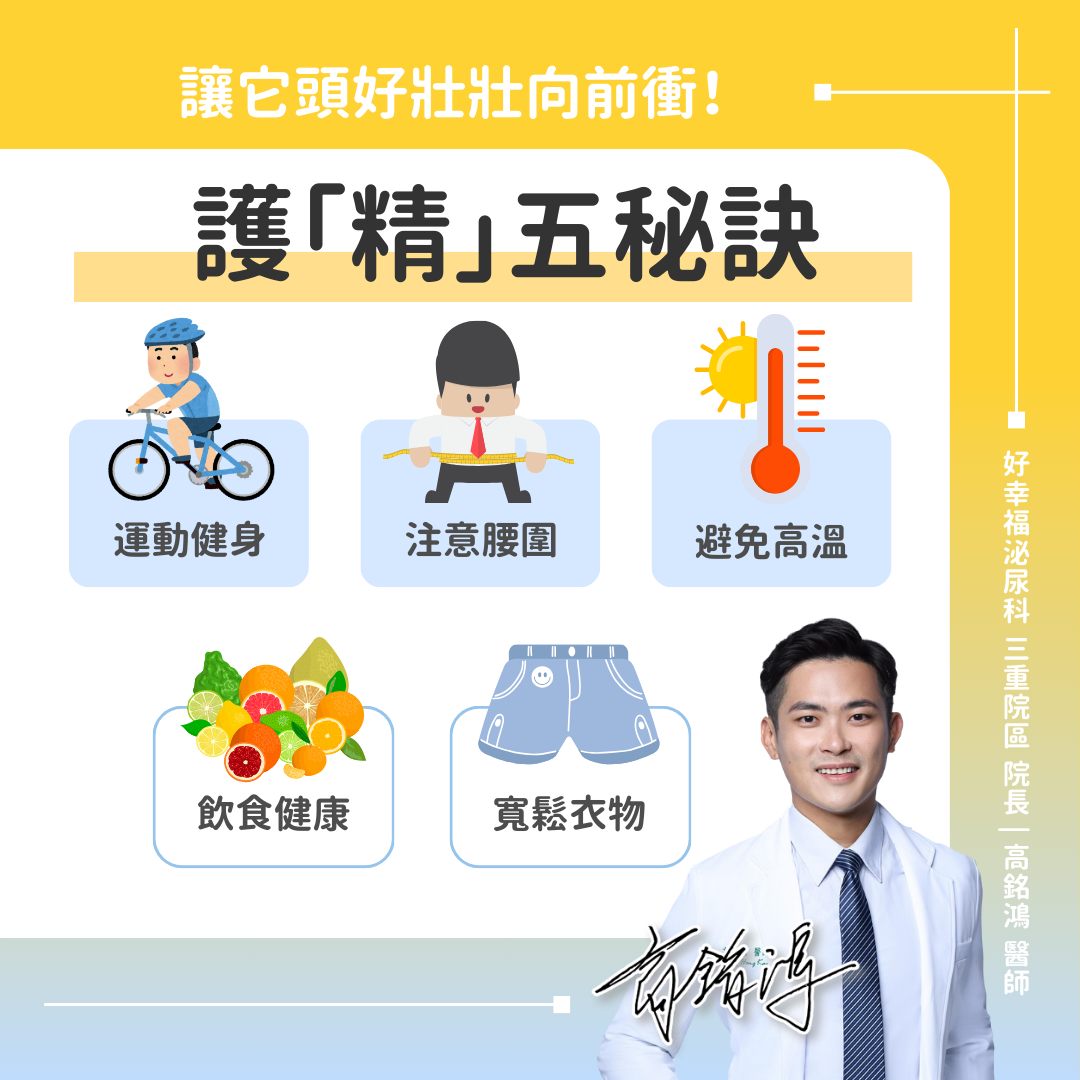 保護精子的5大關鍵。（圖／高銘鴻醫師授權提供）