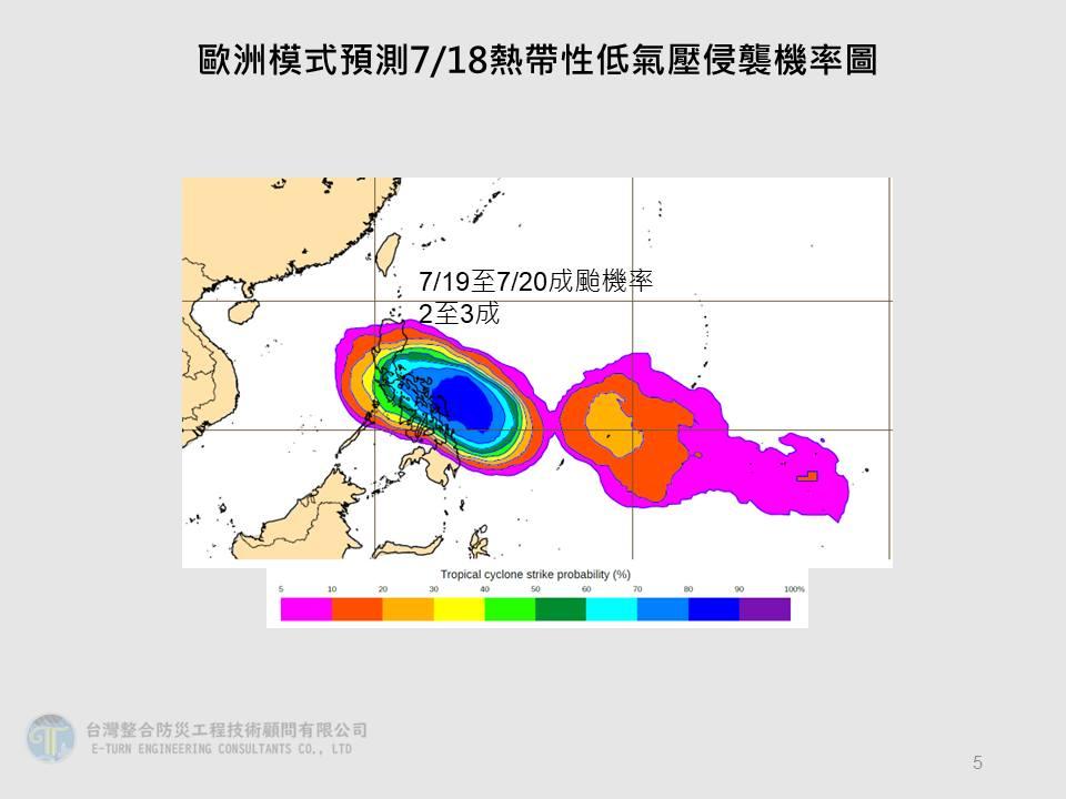 賈新興指出,19、20日增強為颱風機率約2至3成。(圖/翻攝自賈新興臉書)