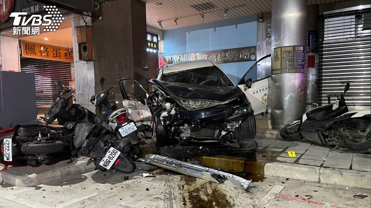 黃姓男子毒駕撞毀警車,釀成1死1傷的慘劇。(圖/TVBS)
