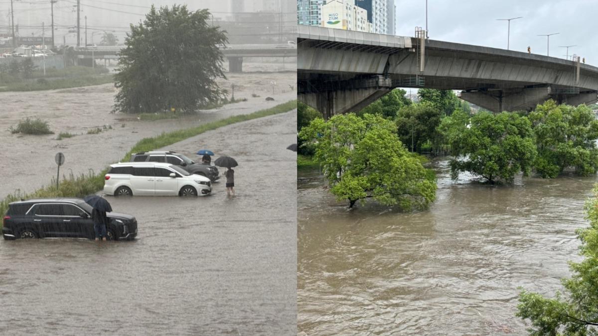 遊韓注意！首爾大雨警報「撐傘沒用一分鐘全濕」　京畿道地鐵一度停駛