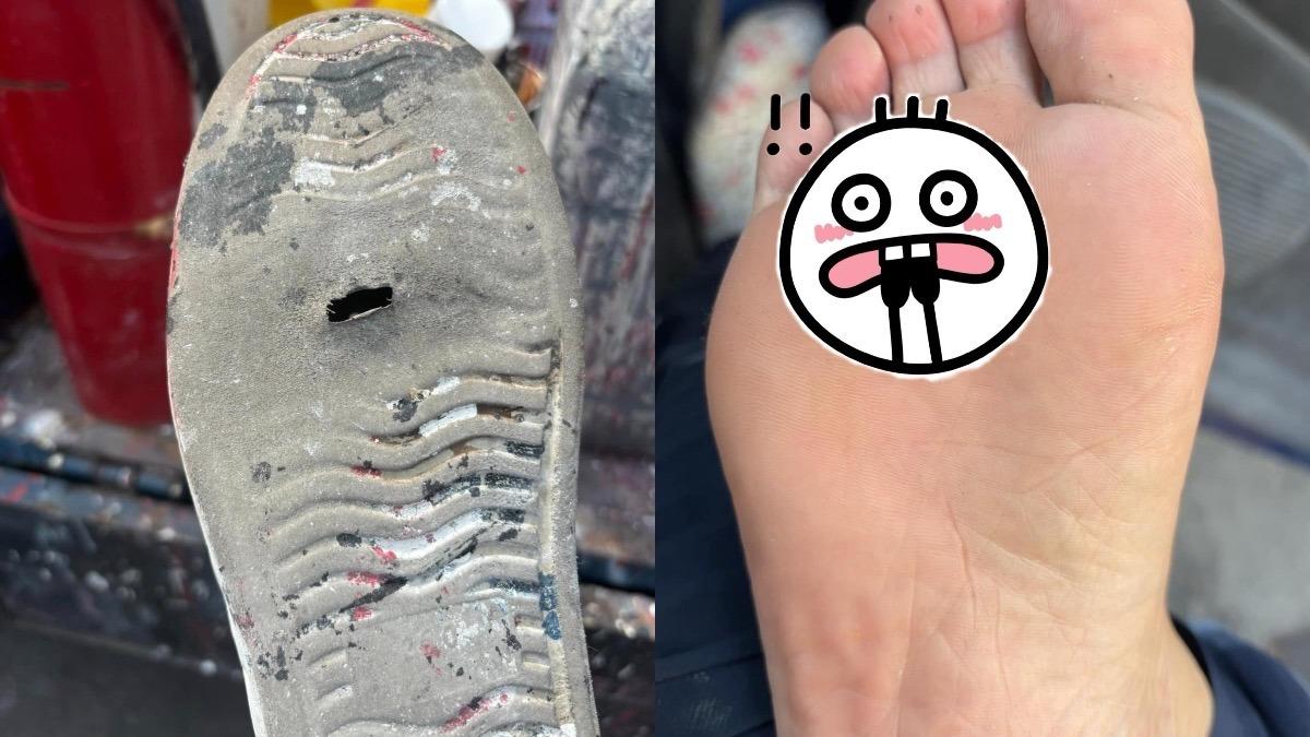 頂烈日工作!工地妹腳底突刺痛 脫鞋「黑一圈」傻了:熱到融化
