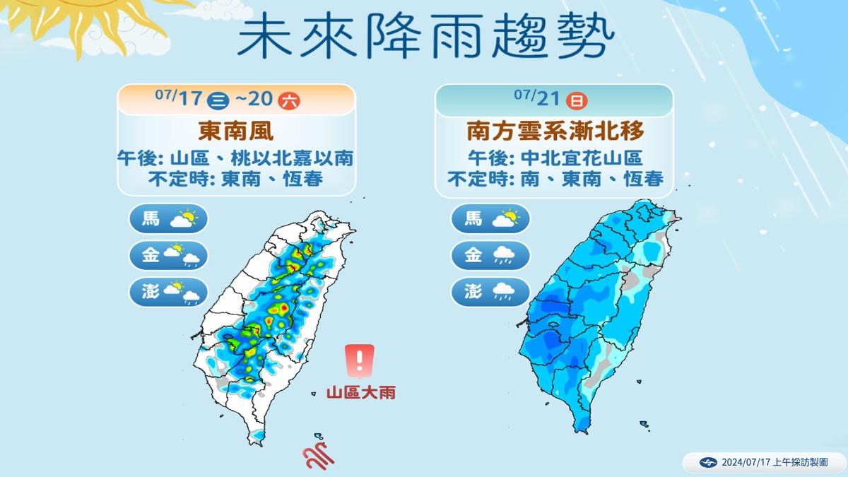 未來降雨趨勢。（圖／中央氣象署）