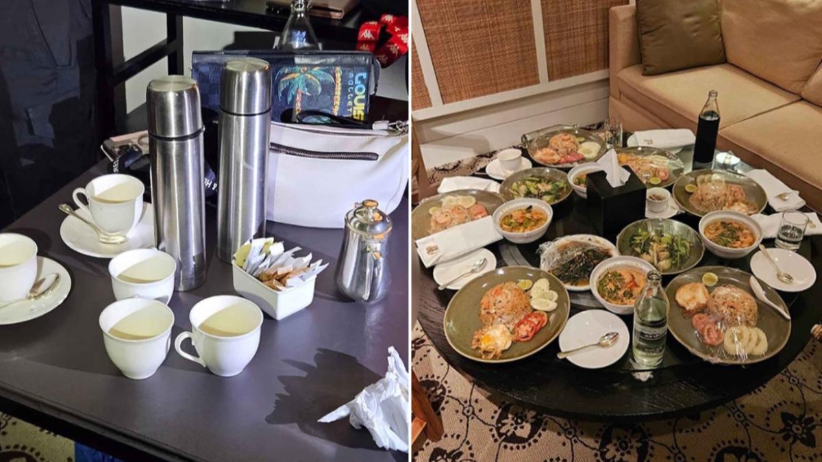房內桌上擺放著幾盤未動過的食物，茶杯則皆有驗出毒物。（圖／翻攝自 X Tran_Thai_Hoa）