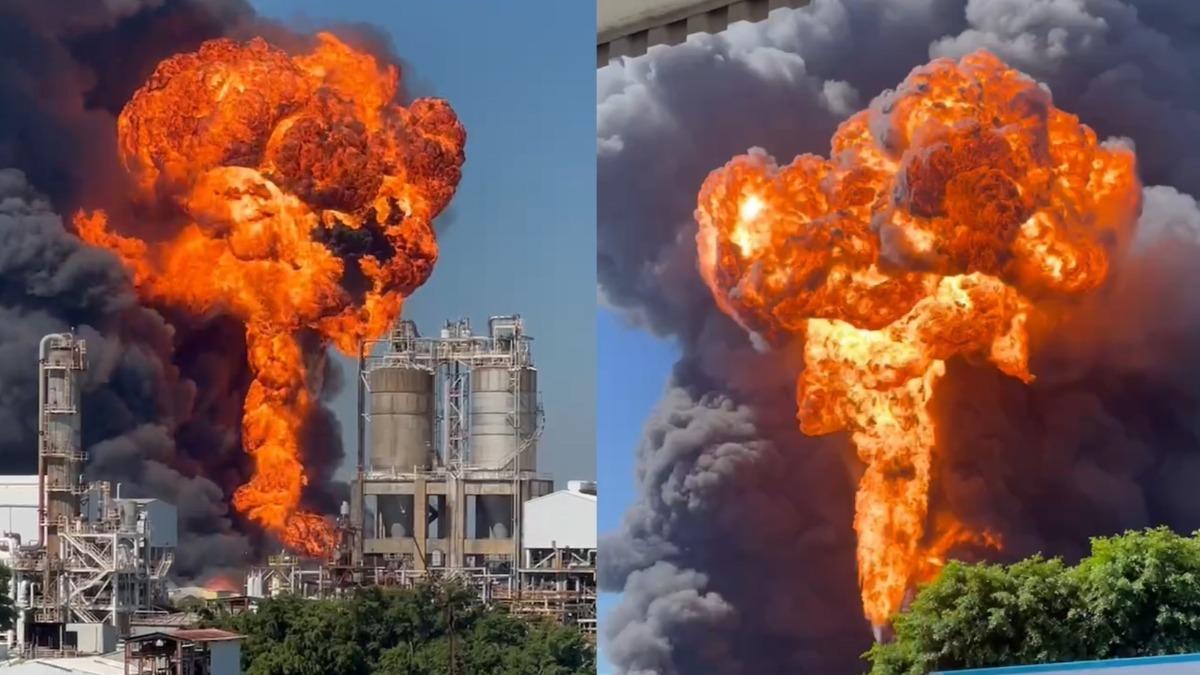 台南工廠陷火海爆炸聲頻傳　民眾驚見「蕈狀雲」嚇壞