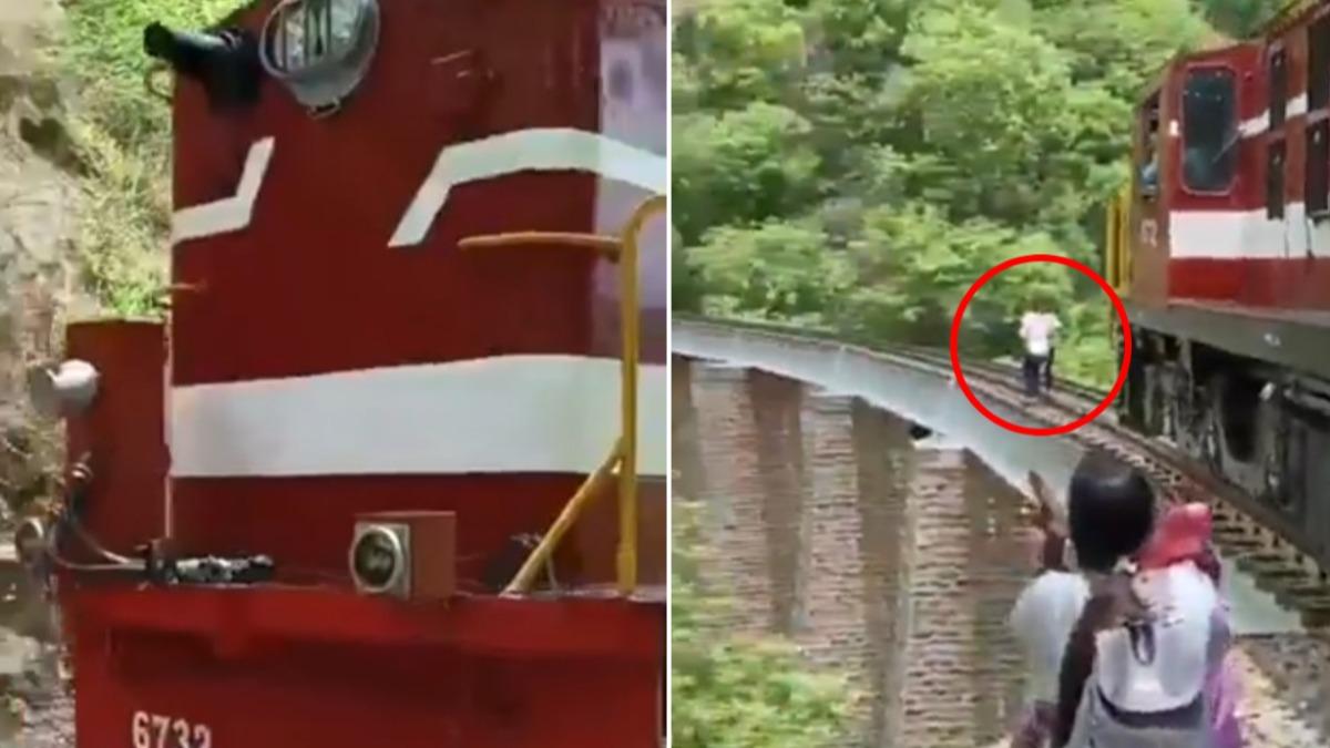 印度夫妻鐵軌上忘我拍照 火車一來急閃避「27公尺高窄橋」躍下