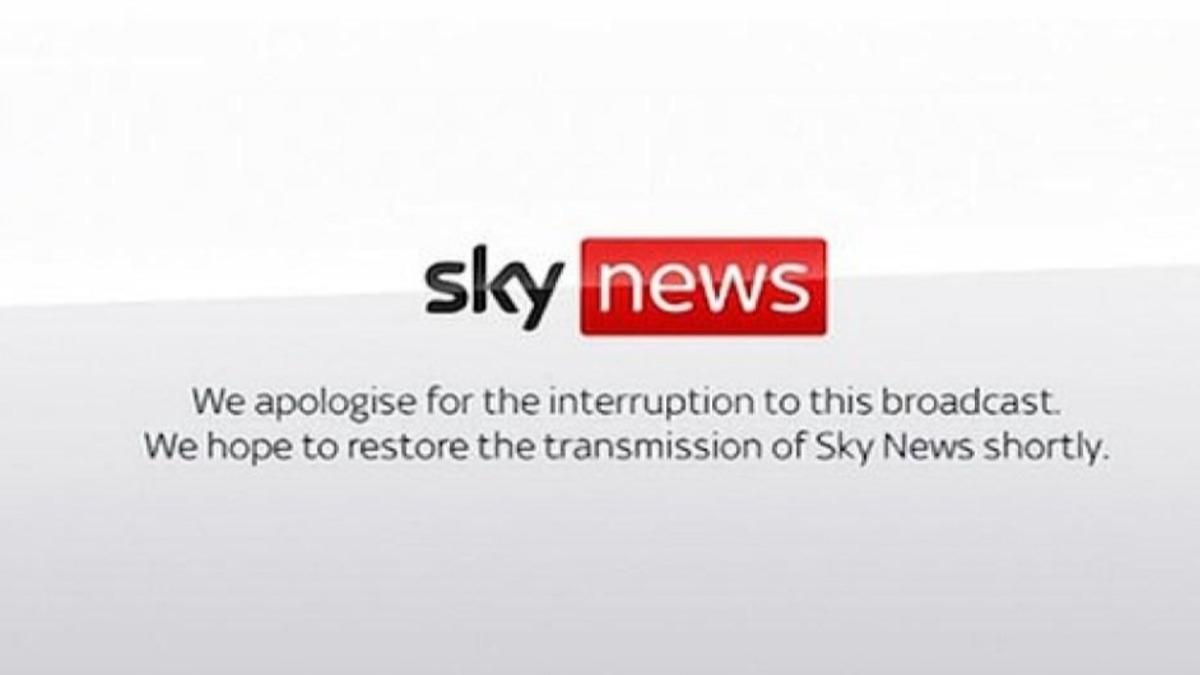 英國Skynews直播因為當機而中斷。（翻攝Ｘ＠stephenmedlock）