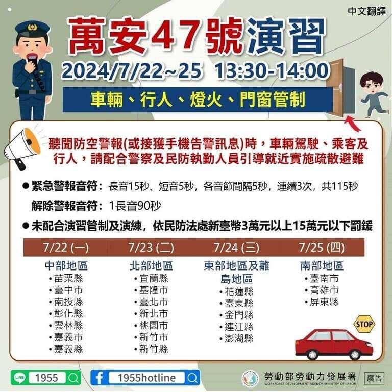萬安演習-萬安演習時間-萬安演習2024-萬安演習地區-萬安演習外送-萬安演習暫停外送-萬安47號演習-萬安演習幾點-萬安演習台北