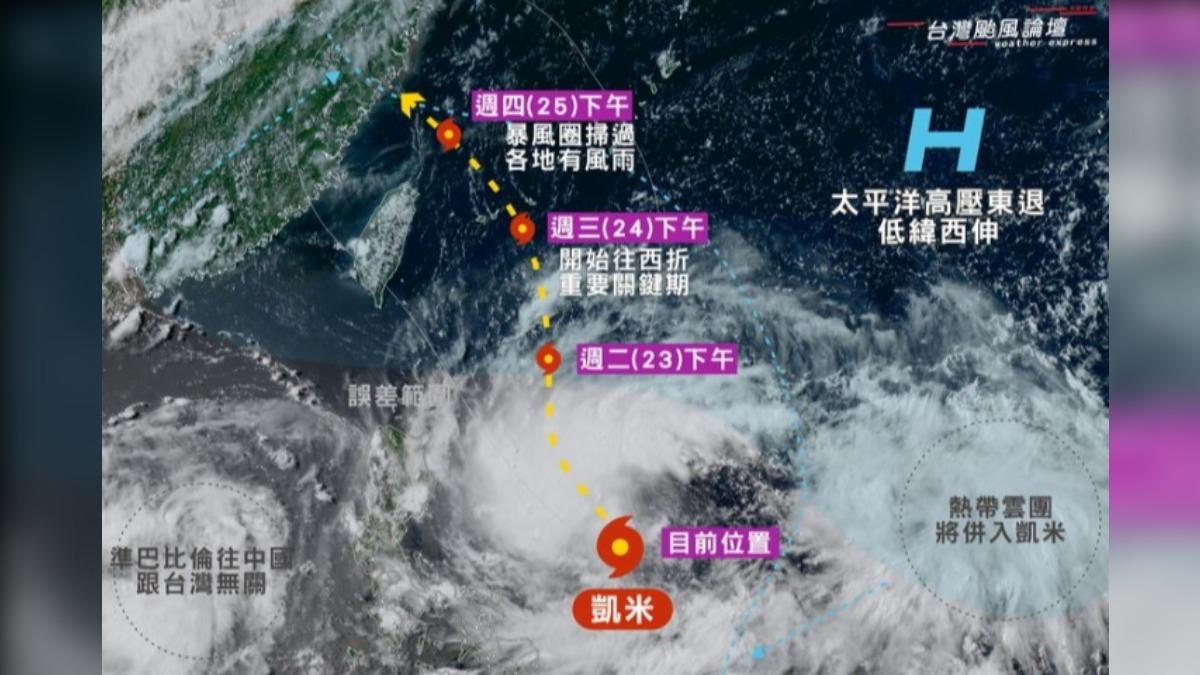 天氣/颱風凱米會更壯!專家估達「中颱上限」 風雨「這天」最明顯
