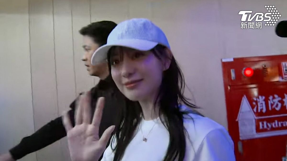 金智媛稍早抵台。(圖/TVBS)