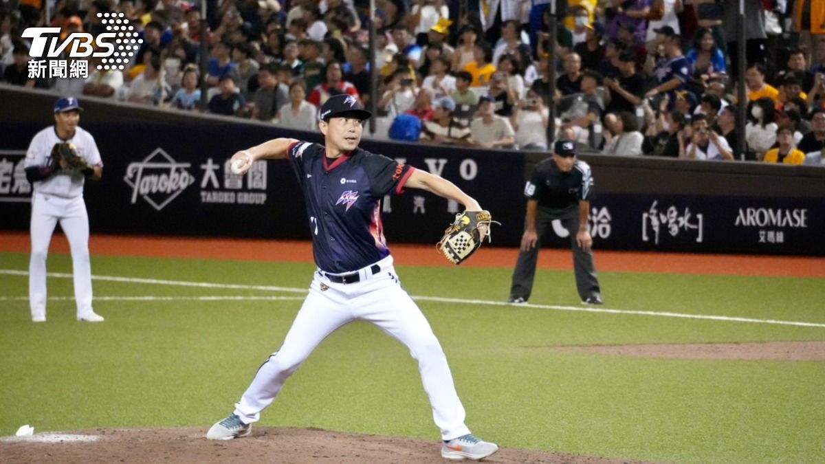 林岳平登板。(圖/區國強攝)
