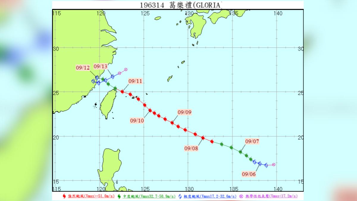 葛樂禮颱風為西北颱。（圖／翻攝自全球災害事件簿官網）